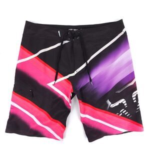 FOX Glowstyx Shorts Hybrid Swim Trunks Racing Biking ATV Motocross 90s Neon Surf